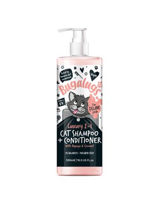Bugalugs Luxury 2in1 Papaya & Coconut Cat Shampoo - szampon z odżywką dla kota, oczyszcza i pielęgnuje - 500ml