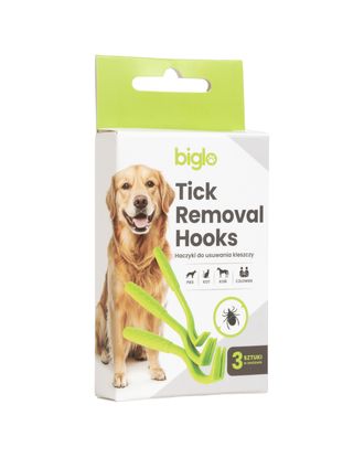 Biglo Biglo Tick Removal Hooks Pink 3szt. - haczyki do usuwania kleszczy, zielone