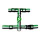 Dashi Stripes Green & Black Back Harness - regulowane szelki guard dla psa, paski zielono-czarne