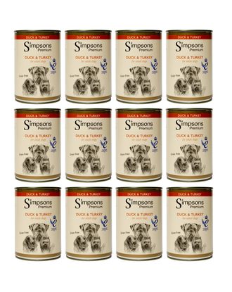 Simpsons Premium Duck & Turkey Casserole - mokra karma dla psa, kaczka, indyk i warzywa, bez zbóż - 12x 400g