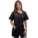 Tikima Caterina Shirt Black - damska bluza groomerska z krótkim rękawem, bogato zdobiona, czarna