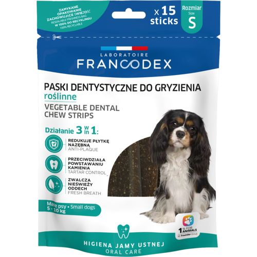 Francodex Dental Chews S 15szt. - przysmaki dentystyczne dla szczeniąt i małych psów, usuwające kamień i brzydki zapach z pyska