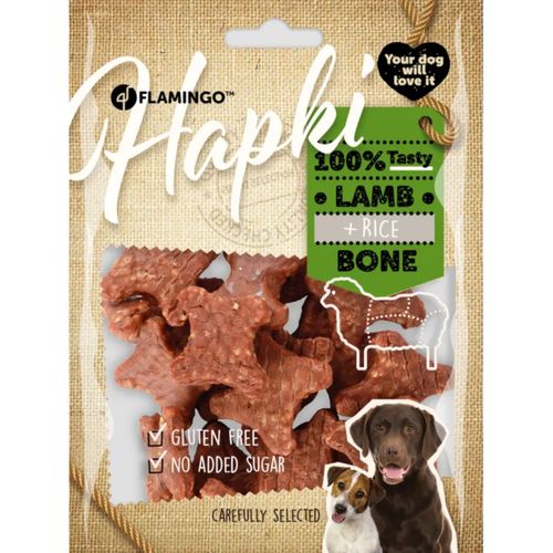 Flamingo Hapki Lamb Rice Bites 170g - aromatyczne smaczki dla psa, jagnięcina z kurczakiem i ryżem