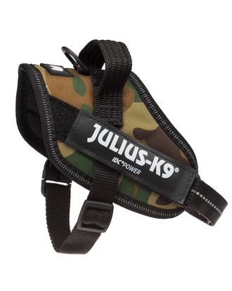 Julius-K9 IDC Powerharness Camuflage - najwyższej jakości szelki, uprząż dla psów w kolorze moro/khaki