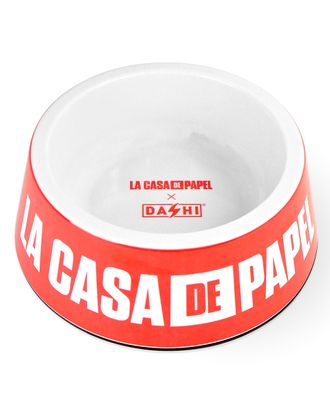 Dashi La Casa De Papel Original Red Bowl - miska z melaminy, dla psa i kota, motyw z serialu Dom z Papieru