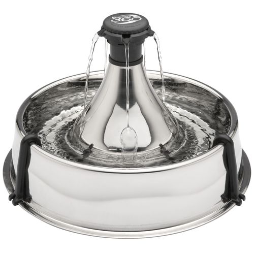 PetSafe Drinkwell 360 Stainless Steel Pet Fountain 3,8L - duża fontanna dla kota i psa, ze stali nierdzewnej, 5 strumieni