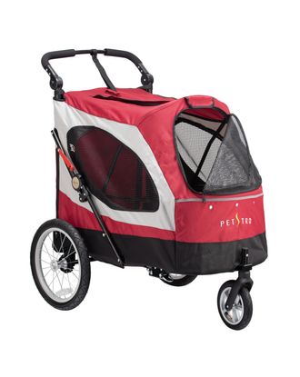 Show Tech Petstro Large 3-Wheel Buggy Red/Grey - wózek dla psa, kota, duża spacerówka, do 45kg