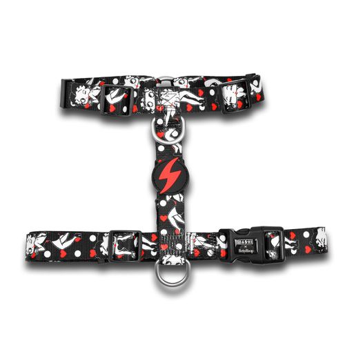 Dashi Classy Betty Back Harness - regulowane szelki guard dla psa, wzór Betty Boop, czarne
