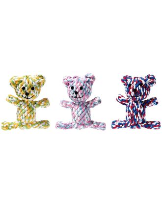 Flamingo Rope Bear 13cm - sznurkowy bawełniany gryzak dla psa