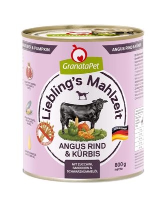 GranataPet Angus Beef & Pumpkin - monobiałkowa bezzbożowa mokra karma dla psa, wołowina i dynia - 800g