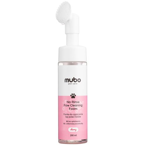 Mubo No Rinse Paw Cleaning Foam Cherry 200ml - pianka do mycia łapek psa i kota, bez spłukiwania, wiśniowa