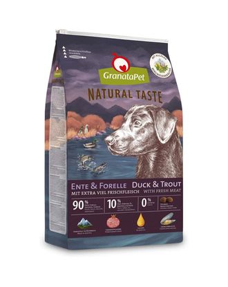 GranataPet Natural Taste Duck & Torut - bezzbożowa karma dla psa, kaczka i pstrąg - 12kg