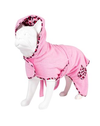 Max&Molly Dog Bathrobe Leopard Pink - szlafrok dla psa, miękki i chłonny, wzór cętki