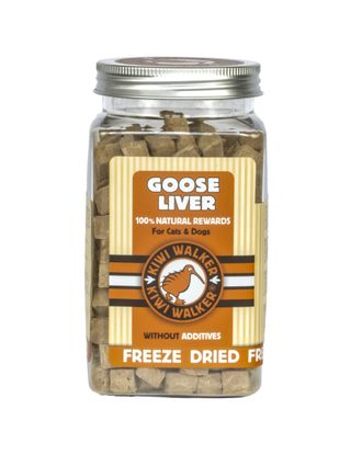 Kiwi Walker Freeze Dried Treats Goose Liver 120g - natural snacks for dogs and cats, 100% goose liver