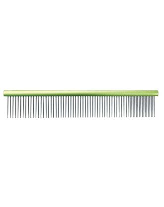 Grzebień metalowy Groom Professional 19cm - mieszany rozstaw ząbków 80/20 zielony