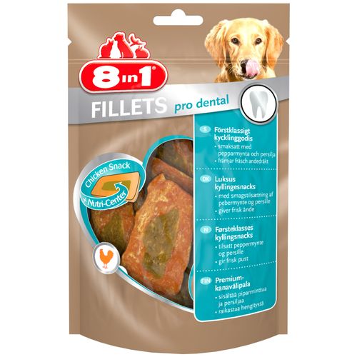 8in1 Fillets Pro Dental 80g - przysmaki dla psa, wspomagają zachowanie świeżego oddechu