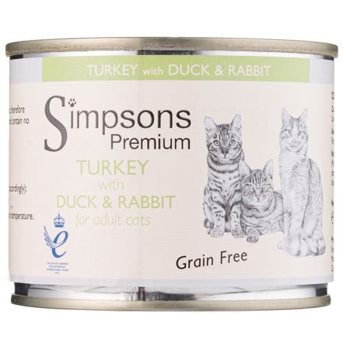 Simpsons Premium Cat Turkey, Duck & Rabbit - bezzbożowa mokra karma dla kota, indyk, kaczka i królik