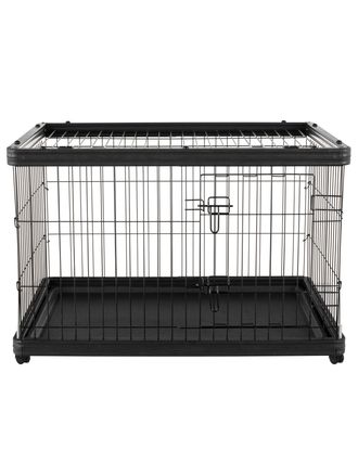 Flamingo Kennel Pasy Black 97,5x69,5x66,5cm - klatka kennelowa, na kółkach