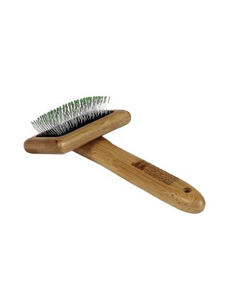 Bamboo Groom Soft Slicker Brush Small - bambusowa szczotka pudlówka z bezpiecznymi pinami, dla małego psa i kota