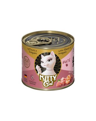 Kitty Cat Turkey & Shrimps Pate - bezzbożowa mokra karma, pasztet dla kota, z indykiem i krewetkami - 200g