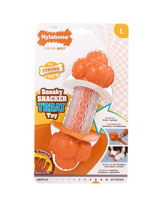 Nylabone Strong Chew Sneaky Snacker - gryzak dla psa z miejscem na smakołyki, o zapachu bekonu