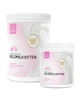 Pokusa BreedingLine GoldMilk Kitten - pełnoporcjowy preparat mlekozastępczy dla kociąt, od pierwszego dnia życia, bogaty w witaminy i minerały