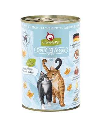 GranataPet DeliCatessen Salmon & Turkey - bezzbożowa mokra karma dla kota, łosoś i indyk - 400g