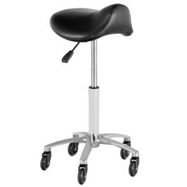 Blovi Pro Rodeo Stool - Ergonomic Grooming Stool on Bearing Wheels, Black