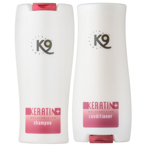 K9 Keratin+ Moisturizing - zestaw szampon + odżywka z keratyną, regenerująco-nawilżający