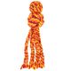 KONG Wubba Weaves with Rope Orange - piszcząca zabawka dla psa ze sznurka, z plecionymi ogonami i kulą, pomarańczowa
