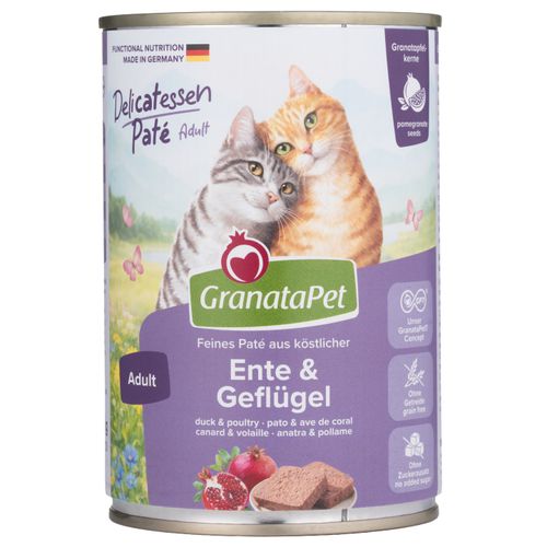 GranataPet DeliCatessen Duck & Poultry - bezzbożowa mokra karma dla kota, kaczka i drób