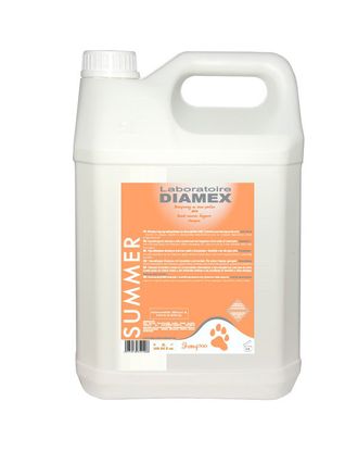 Diamex Summer - hypoalergiczny szampon do wszystkich rodzajów sierści, o zapachu melona, koncentrat 1:8 - 5L