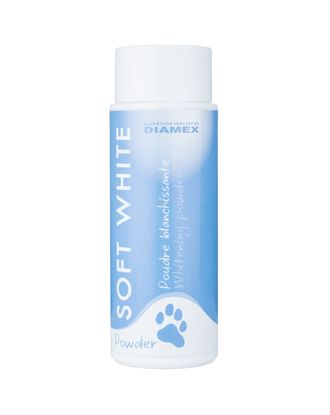 Diamex Soft White - puder odświeżający i niwelujący żółte przebarwienia, dla psów i kotów - 90g