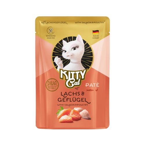 Kitty Cat Salmon & Poultry Pate 85g - bezzbożowa mokra karma dla kota, z łososiem i drobiem, pasztet