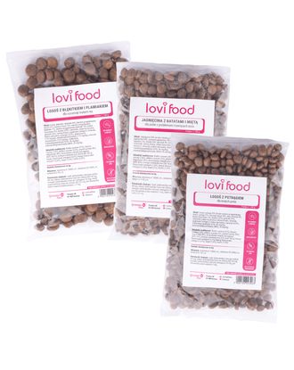 Lovi Food 3x100g - próbki karmy dla psa, zestaw dla małych ras
