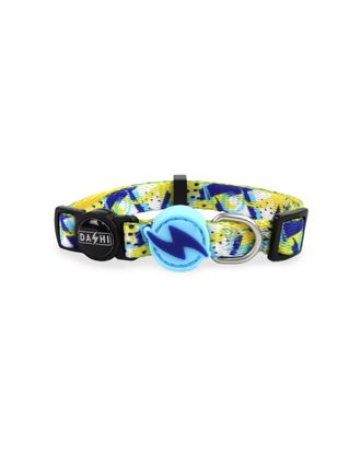 Dashi Nebula Cat Collar - obroża dla kota, wzór niebiesko-żółta abstrakcja