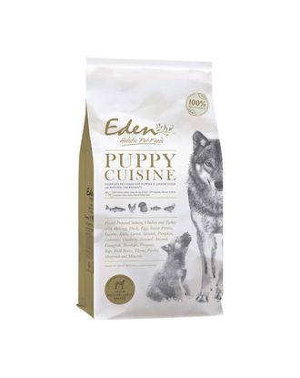 Eden Puppy Cuisine rozmiar M/L - karma dla szczeniąt i juniorów średnich i dużych ras, łosoś, drób, ryby - 12kg