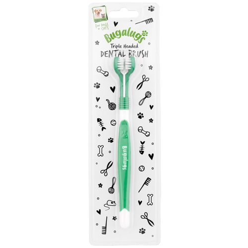 Bugalugs Triple Headed Dental Brush - trójstronna szczoteczka do zębów psa i kota