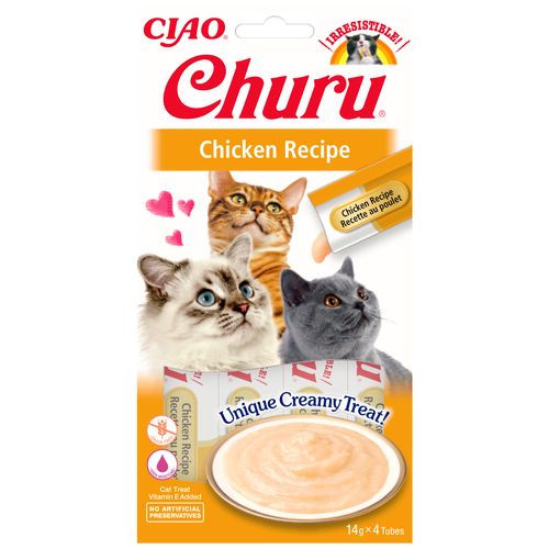 Inaba Creamy Churu Treat 4x14g - kremowy przysmak dla kota z kurczakiem 