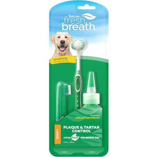 Tropiclean Oral Care Kit - zestaw do czyszczenia zębów dla średnich i dużych psów i kotów
