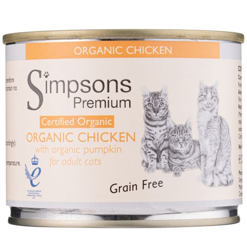 Simpsons Premium Cat Organic Chicken with Pumpkin - bezzbożowa mokra karma dla kota, kurczak z dynią