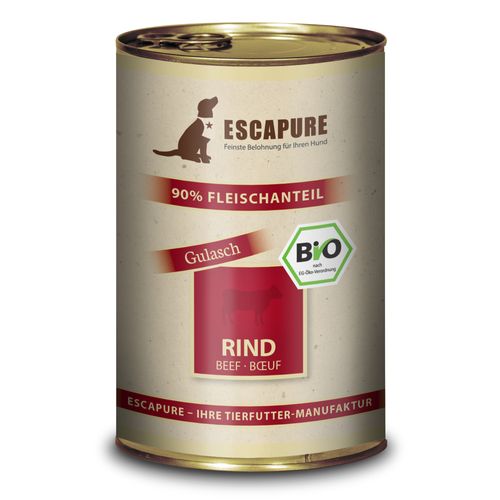 Escapure Rind Bio 400g - ekologiczna, mokra karma dla psa, wołowina z warzywami i ziołami