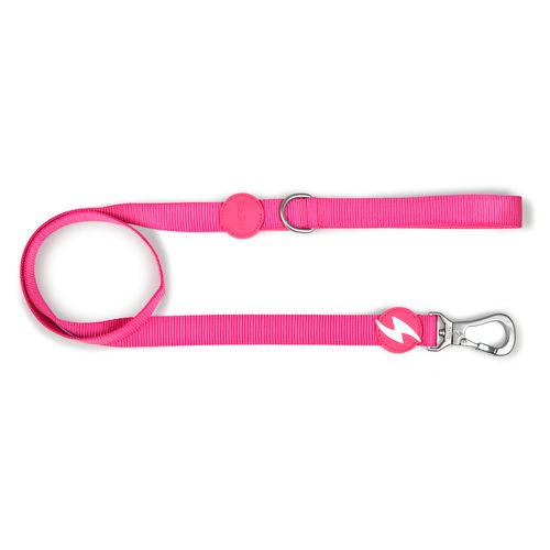 Dashi Solid Leash Pink 120cm - miejska smycz dla psa, nylonowa, różowa