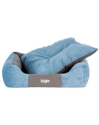 Biglo Gordon Blue - eleganckie legowisko dla psa, z wysokiej jakości, przyjemnej tkaniny w przetłoczenia, niebieskie