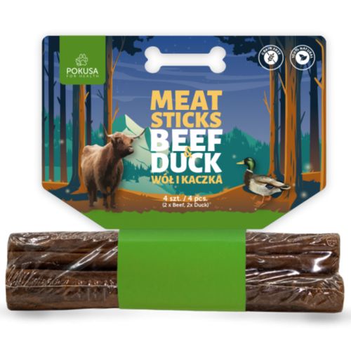 Pokusa Meat Sticks Beef & Duck 4szt. - mięsne gryzaki dla psa, wół i kaczka
