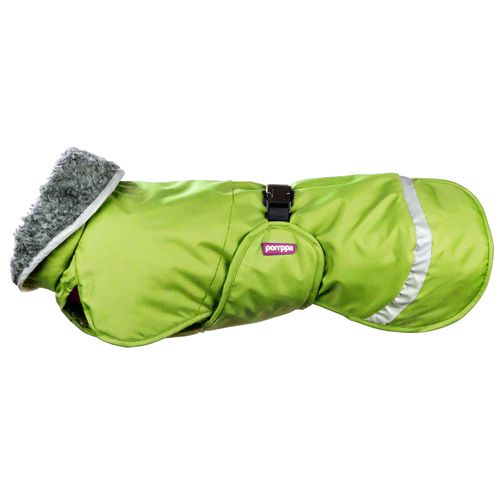 Perus Pomppa for Harness Lime - kurtka zimowa dla psa, z otworem na szelki, limonkowa