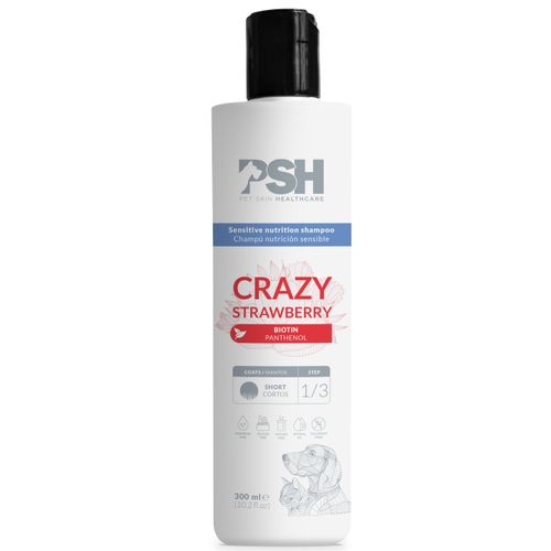 PSH Daily Beauty Crazy Strawberry Shampoo 300ml - wegański szampon do krótkiej sierści psa i kota, z biotyną