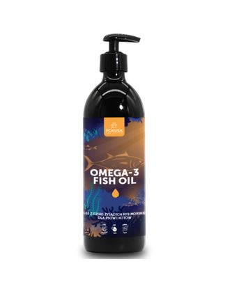Pokusa Omega-3 Fish Oil - olej z z dziko żyjących ryb morskich dla psa i kota - 500ml