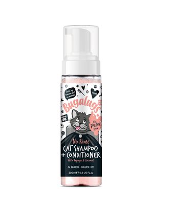 Bugalugs Papaya & Coconut 2in1 No Rinse Cat Shampoo 200ml - szampon z odżywką dla kota, bez spłukiwania