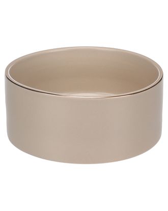 Flamingo Eram Ceramic Bowl - miska ceramiczna dla psa, kota, beżowa z błyszczącym rantem